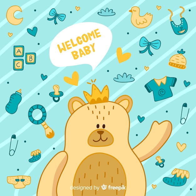 Vector gratuito linda plantilla de baby shower