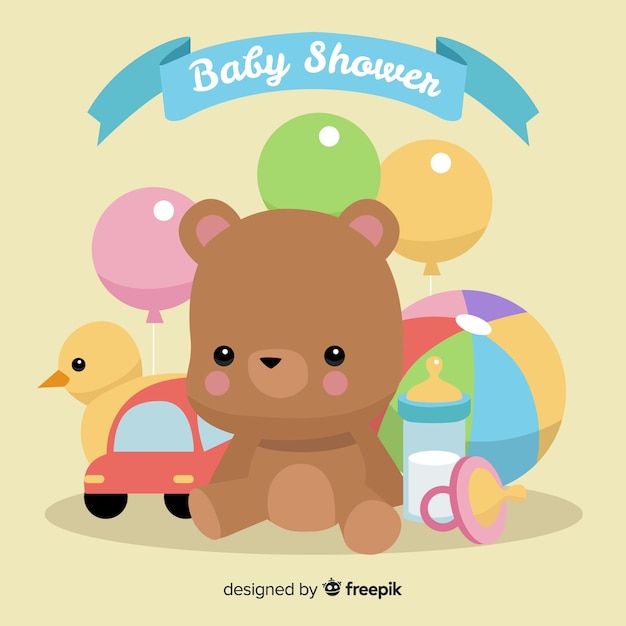 Vector gratuito linda plantilla de baby shower