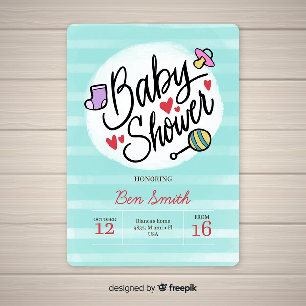 Linda plantilla de baby shower