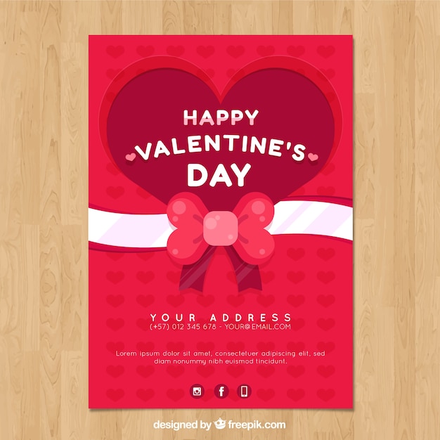 Vector gratuito linda plantilla de cartel de san valentin