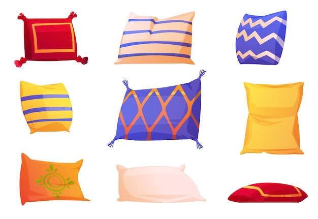 Lindas almohadas suaves para cama y sofá.