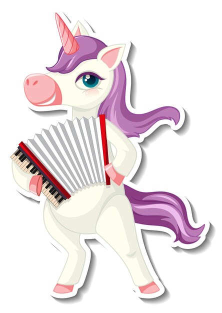 Lindas pegatinas de unicornio con un divertido personaje de dibujos animados de unicornio
