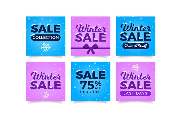 Lindas publicaciones de instagram de rebajas de invierno con cinta