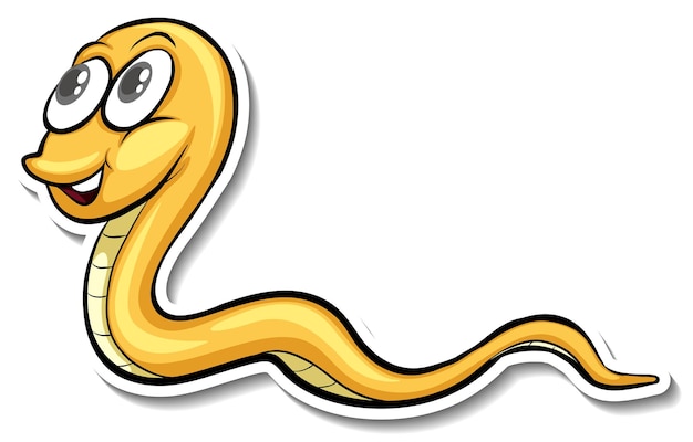 Un lindo animal de dibujos animados de serpiente pegatina