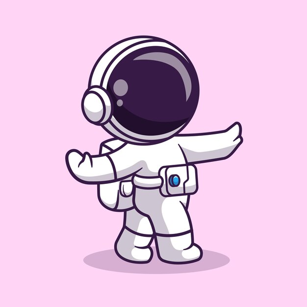 Lindo astronauta bailando en el espacio Dibujos animados Vector Icono Ilustración Ciencia Tecnología Icono aislado