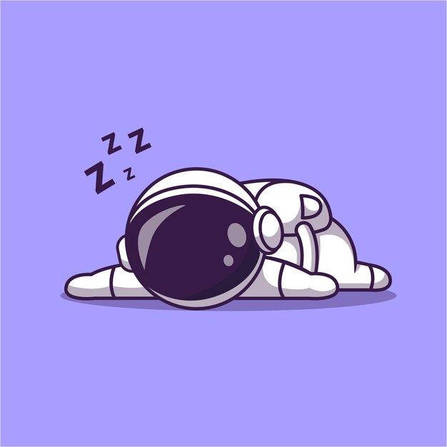 Lindo Astronauta Durmiendo Dibujos Animados Vector Icono Ilustración Ciencia Tecnología Icono Concepto Aislado