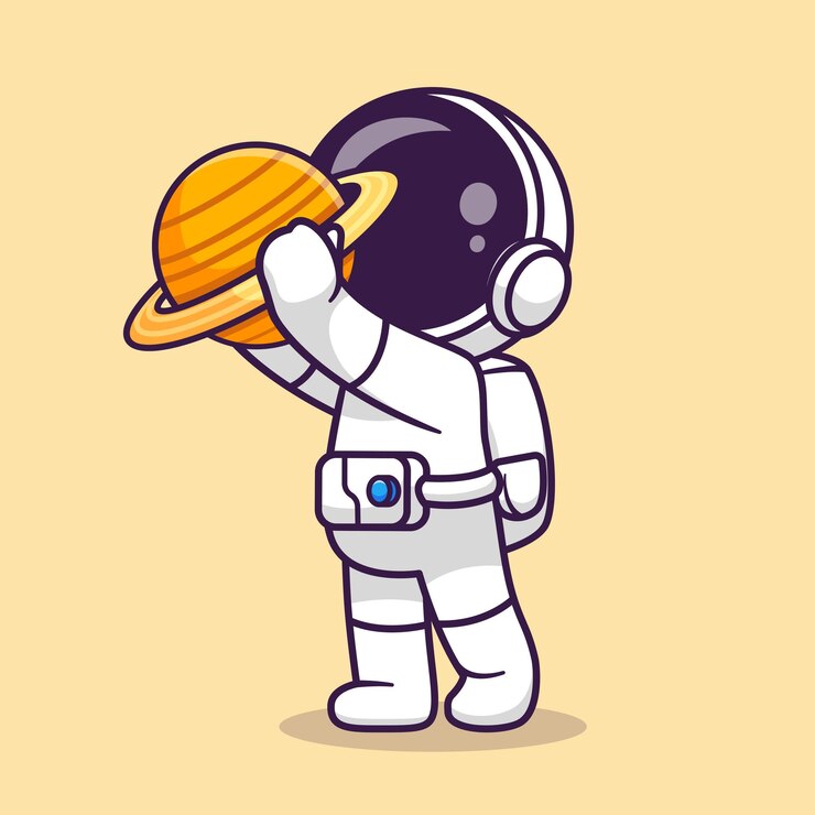 Lindo astronauta sosteniendo planeta dibujos animados Vector icono ilustración ciencia tecnología icono aislado