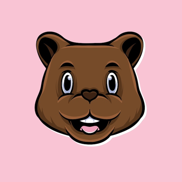 Lindo bebé oso vector logo