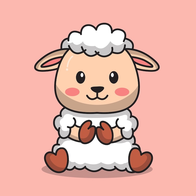 lindo bebé oveja icono vector