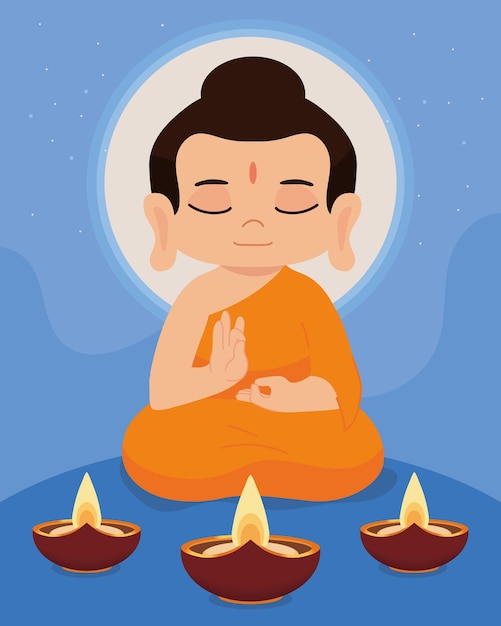 Vector gratuito lindo buda en meditación