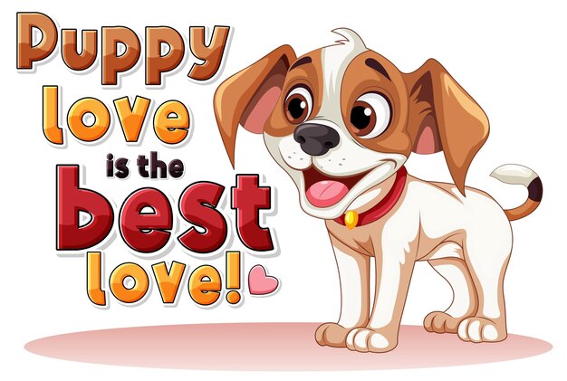 Lindo cachorro con texto cachorro amor es el mejor amor