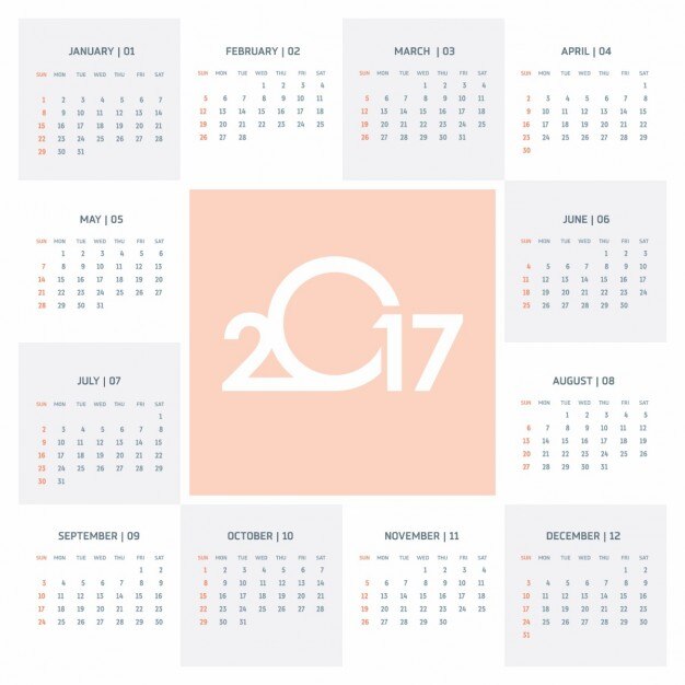Lindo calendario para el año 2017