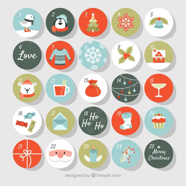 Lindo calendario navideño de adviento
