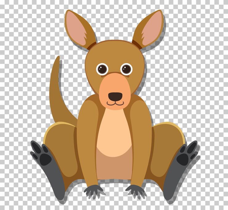 Vector gratuito lindo canguro en estilo de dibujos animados plana