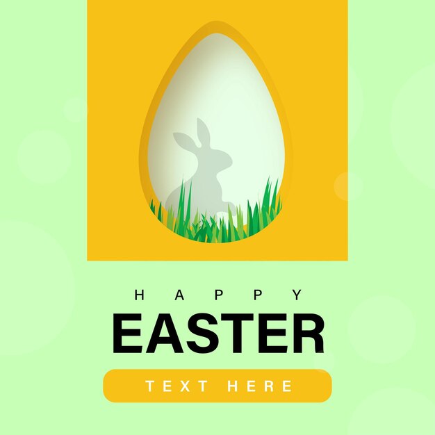 Lindo colorido feliz Pascua venta cartel bandera verde amarillo fondo con huevos Vector libre