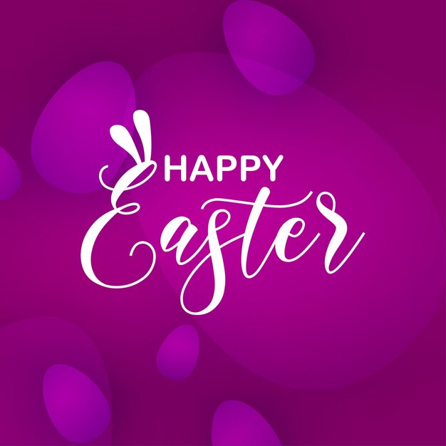 Lindo colorido feliz Pascua venta cartel Banner fondo púrpura oscuro con huevos Vector libre