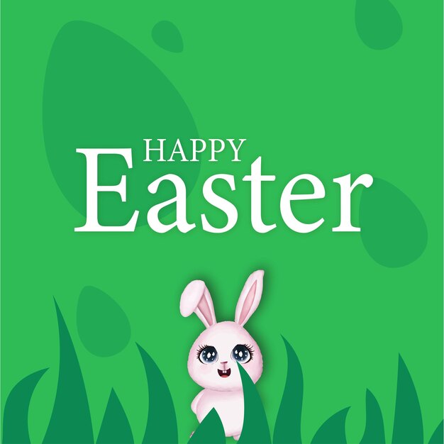 Lindo colorido feliz Pascua venta cartel Banner fondo verde con huevos Vector libre