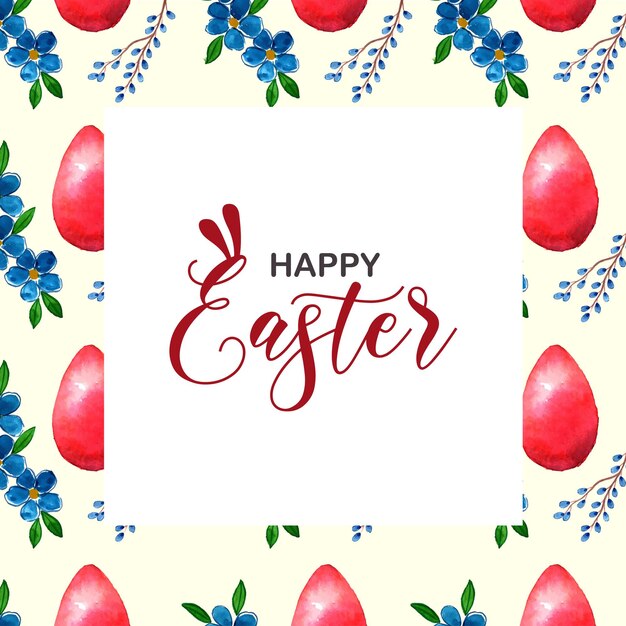 Lindo colorido feliz Pascua venta cartel Banner luz beige rojo fondo con huevos Vector libre