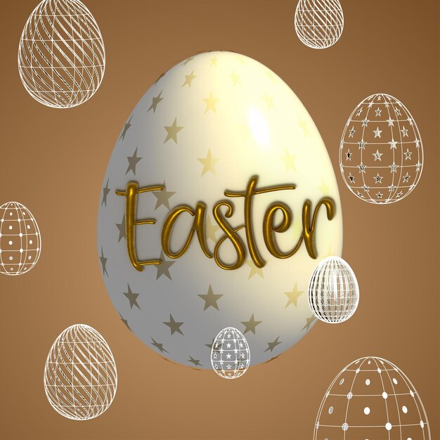 Lindo colorido feliz Pascua venta cartel Banner marrón fondo blanco con huevos Vector libre