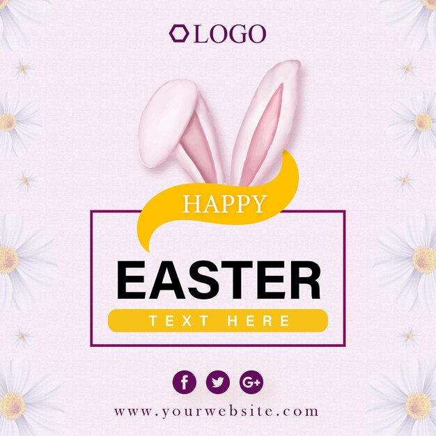 Lindo colorido feliz Pascua venta cartel Banner rosa amarillo fondo con huevos Vector libre