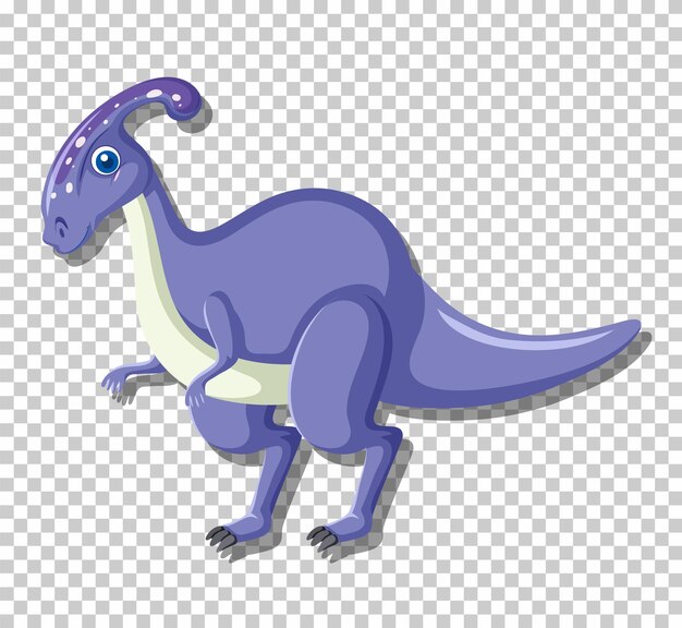 Vector gratuito lindo dinosaurio parasaurolophus aislado