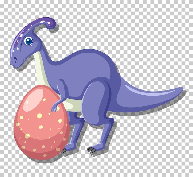 Vector gratuito lindo dinosaurio parasaurolophus aislado