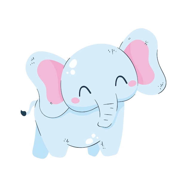 Vector gratuito lindo diseño de elefante