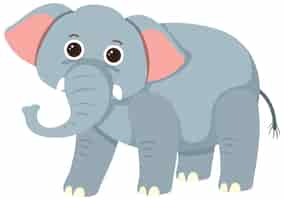 Vector gratuito lindo elefante en estilo de dibujos animados plana