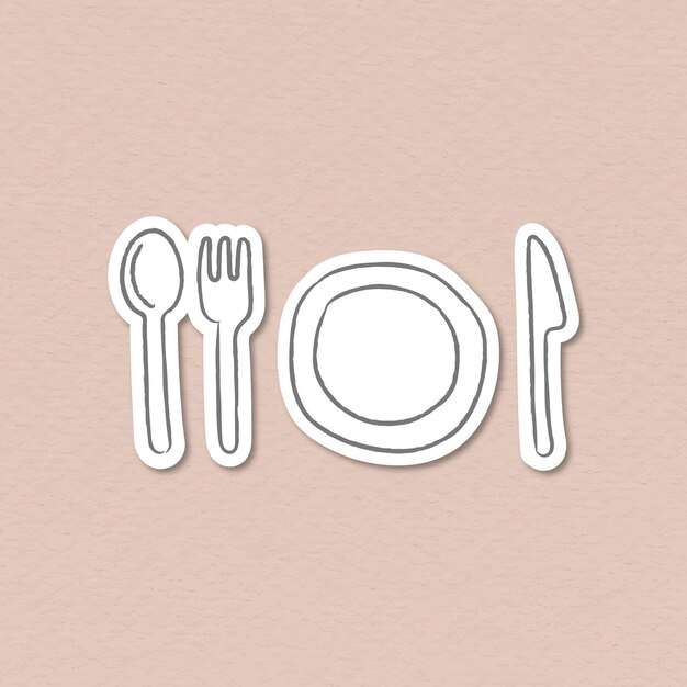 Lindo elemento de diseño de cubiertos y platos