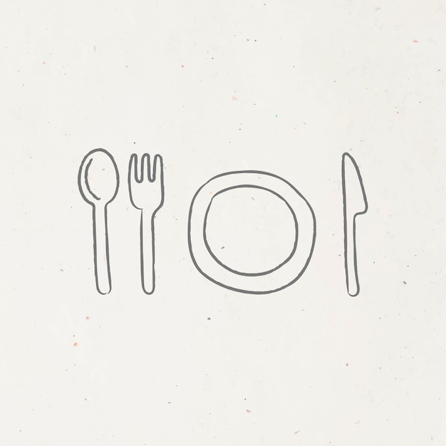 Lindo elemento de diseño de cubiertos y platos