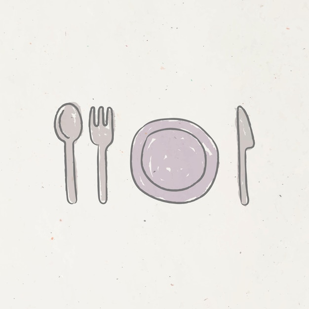 Lindo elemento de diseño de cubiertos y platos