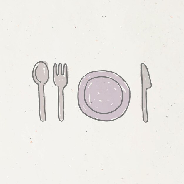 Lindo elemento de diseño de cubiertos y platos