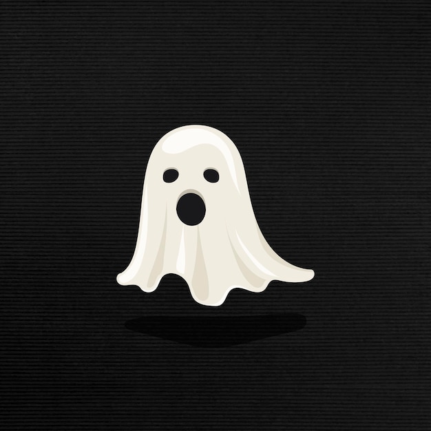 Lindo elemento fantasma blanco sobre un vector de fondo negro