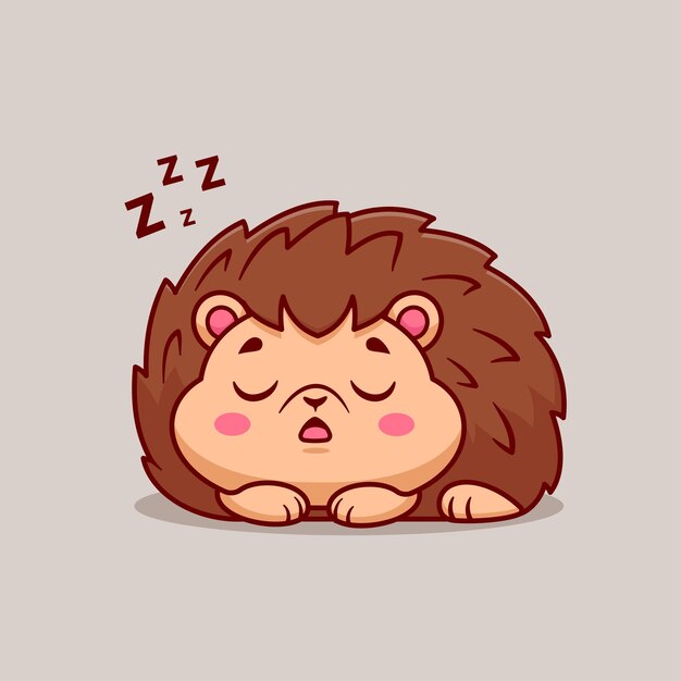 Lindo erizo durmiendo dibujos animados Vector icono ilustración Animal naturaleza icono concepto aislado plano