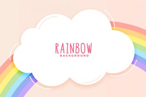 Vector gratis lindo fondo de arcoiris y nubes en colores pastel