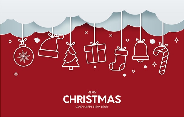 Lindo fondo de Navidad con iconos de Navidad