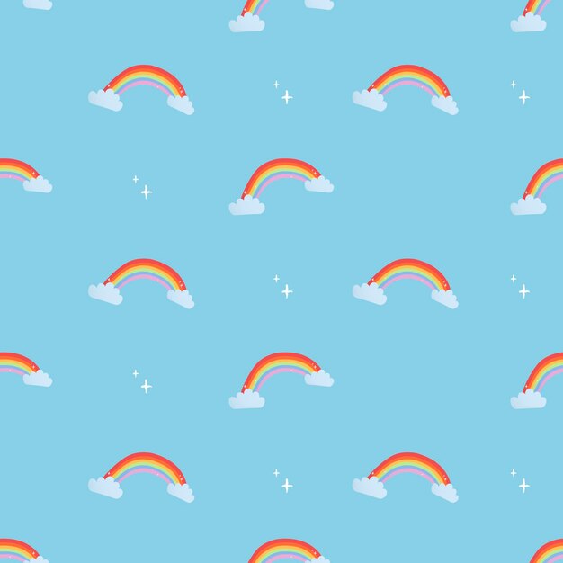 Lindo fondo transparente para niños, ilustración de vector de arco iris