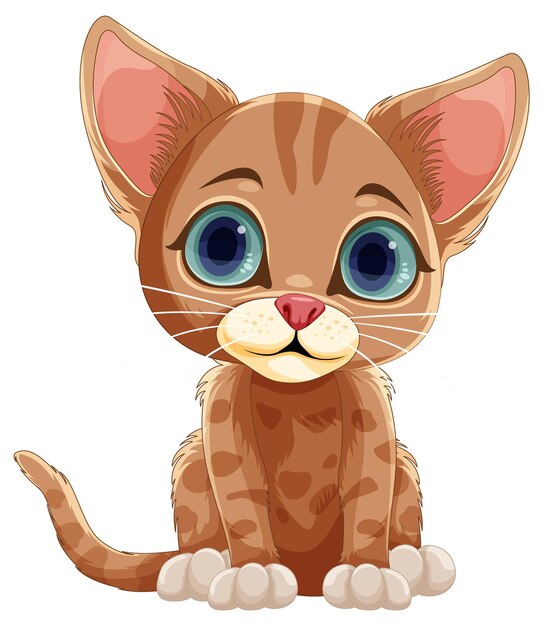 Lindo gatito marrón en pose sentada