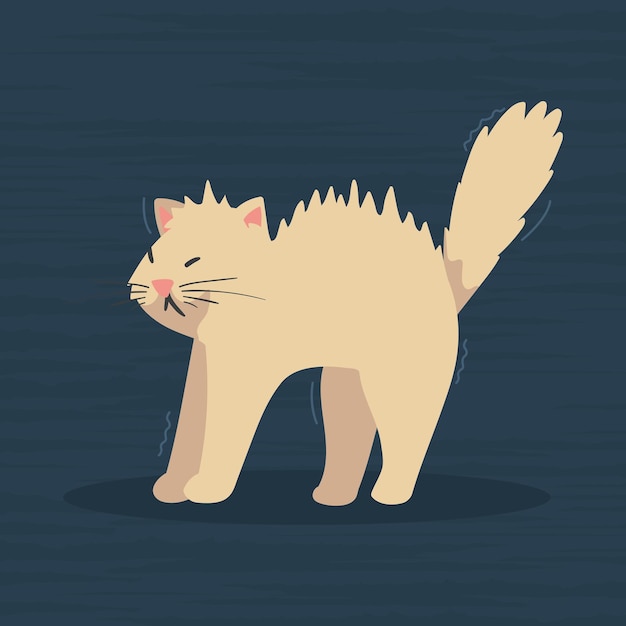 Vector gratuito lindo gato erizado