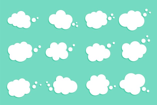 Lindo icono de nubes esponjosas en colección