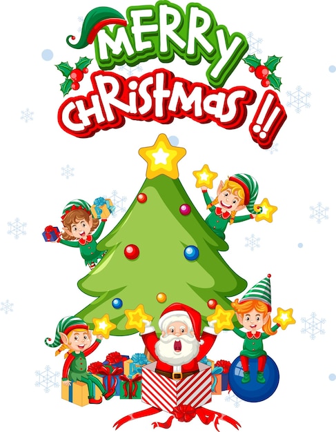 Lindo icono de personajes de Navidad aislado