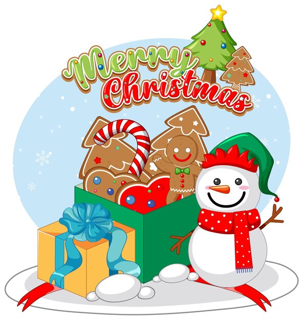 Lindo icono de personajes de Navidad aislado