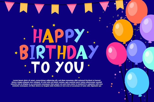 Lindo y infantil Feliz cumpleaños fondo de saludos