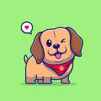 Vector gratuito lindo labrador perro sonrisa dibujos animados vector icono ilustración animal naturaleza icono concepto aislado