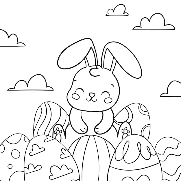 Lindo libro para colorear con conejito
