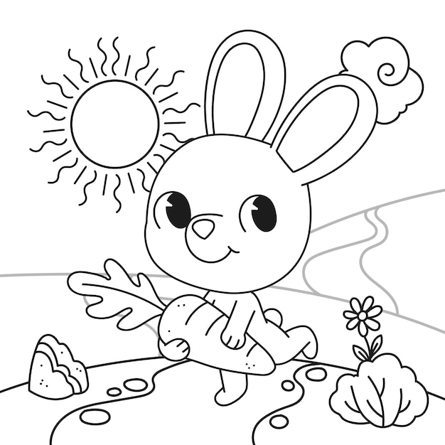 Lindo libro para colorear con conejito