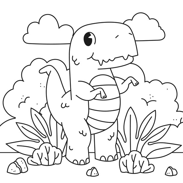 Lindo libro para colorear con dinosaurio