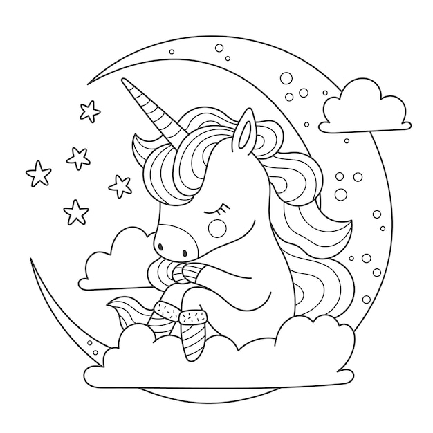 Lindo libro para colorear con unicornio