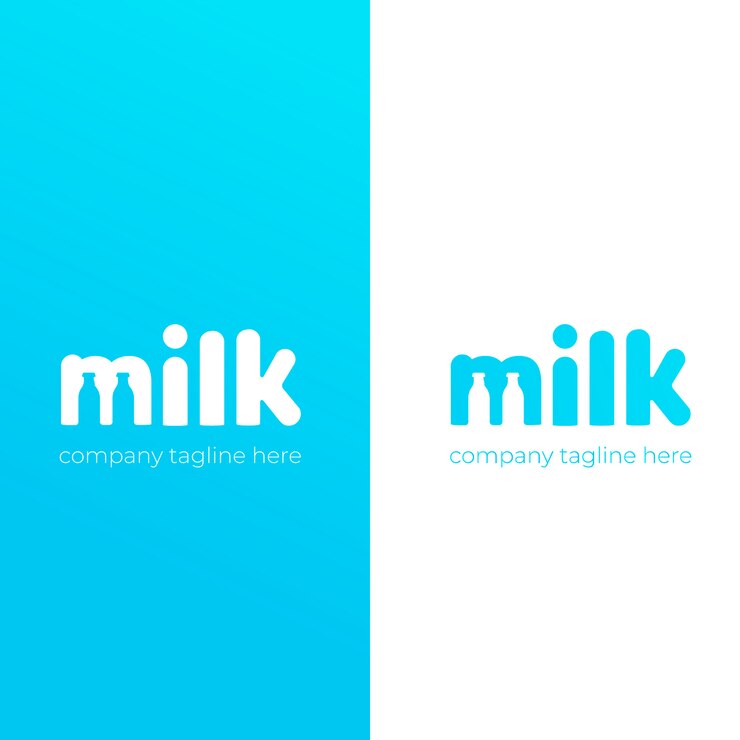 Vector gratuito un lindo logo simple para la marca de leche de vaca.
