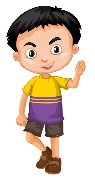 Lindo niño sonriente feliz aislado en blanco